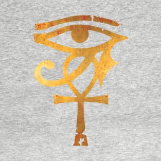 Egyptian Eye Of Horus Ankh Egypt Archaeologist Gold T-Shirt